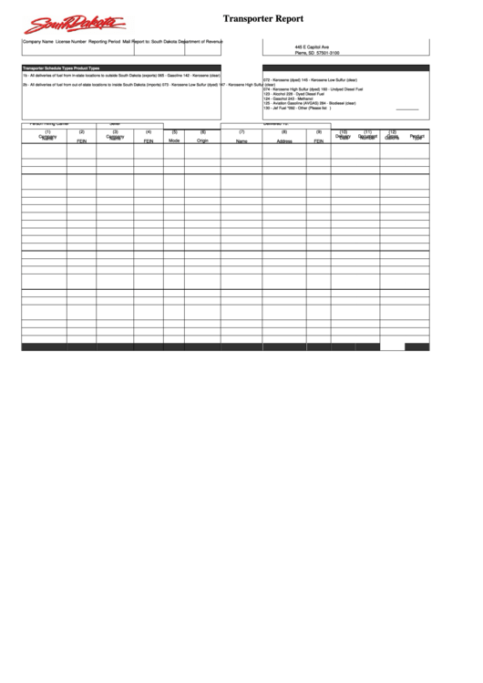 Transporter Report Printable pdf