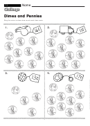 Dimes And Pennies - Math Worksheet With Answers