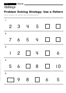 Problem Solving Strategy: Use A Pattern - Math Worksheet With Answers