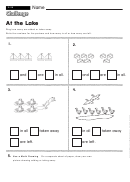 At The Lake - Math Worksheet With Answers Printable pdf