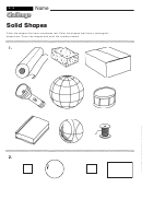Solid Shapes - Shapes Worksheet With Answers