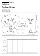 Find And Color - Pattern Worksheet With Answers Printable pdf