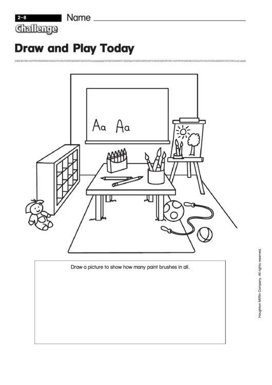 Draw And Play Today - Preschool Worksheet With Answers