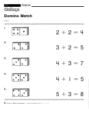Domino Match - Addition Worksheet With Answers Printable pdf
