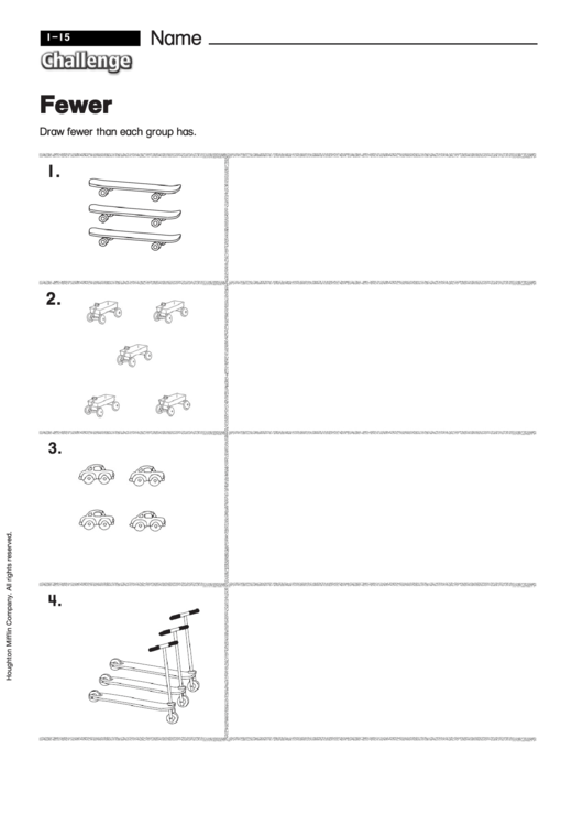 Fewer - Math Worksheet With Answers Printable pdf