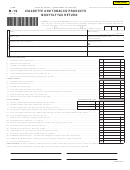 Fillable Form M-19 - Cigarette And Tobacco Products Monthly Tax Return Printable pdf