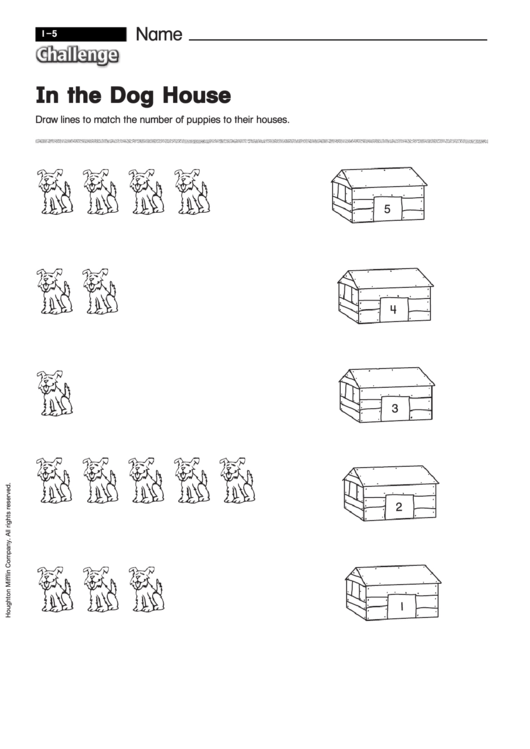 In The Dog House - Math Worksheet With Answers Printable pdf