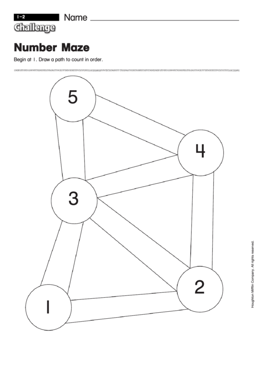 Number Maze - Math Worksheet With Answers Printable pdf