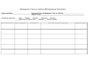 Equipment, Tool Or Vehicle Maintenance Schedule Template