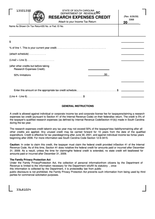 Form Sc Sch.tc-18 - Research Expenses Credit Printable pdf