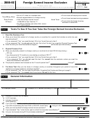 Fillable Form 2555-Ez - Foreign Earned Income Exclusion - 2014 Printable pdf