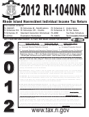 Form Ri-1040nr - Rhode Island Nonresident Individual Income Tax Return - 2012
