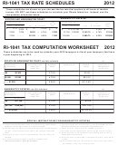 Form Ri-1041 - Tax Computation Worksheet - 2012