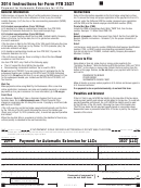 Form 3537 - California Payment For Automatic Extension For Llcs - 2014