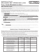 Form 511nol - Oklahoma Net Operating Loss Full-year Residents Only
