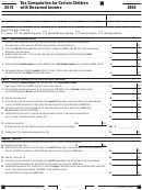 Form 3800 - California Tax Computation For Certain Children With Unearned Income - 2015
