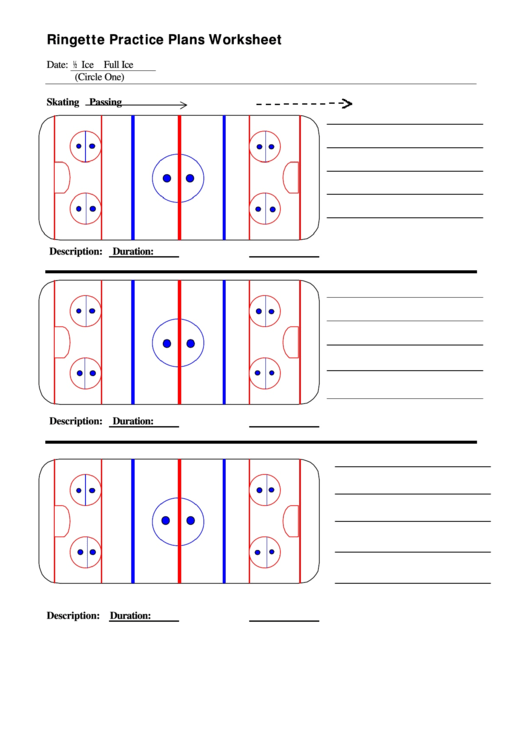 Ringette Practice Plans Worksheet printable pdf download