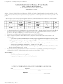 Authorization Form For Release Of Test Results