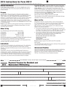 California Form 592-v - Payment Voucher For Resident And Nonresident Withholding - 2015
