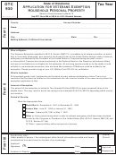 Form Otc 930 - Application For Veterans Exemption Household Personal Propert