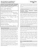 Form 338 - Arizona Credit For Investment In Qualified Small Businesses - 2014