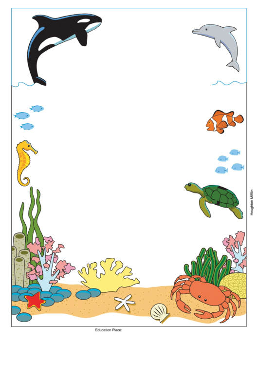 Marine Life Decorative Writing Paper Printable pdf