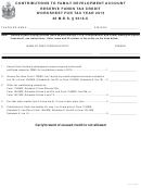 Maine Contributions To Family Development Account Reserve Funds Tax Credit Worksheet For Tax Year 2015