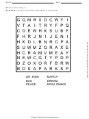 Martin Luther King Jr. Word Search Puzzle Template