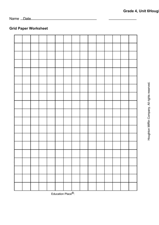 Grid Paper Worksheet Printable pdf