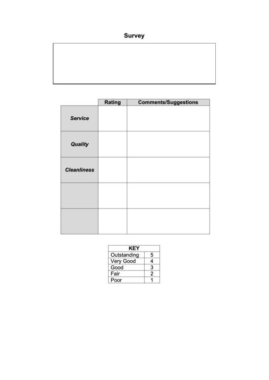 Survey Template Printable pdf