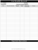 Cat Health Record Template