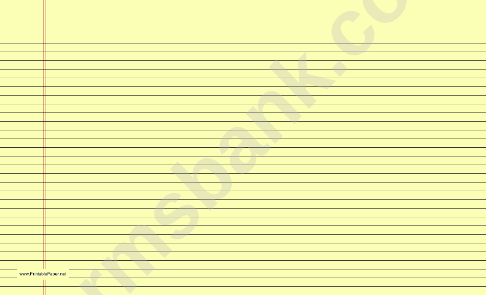 Wide Lined Paper With Left Border