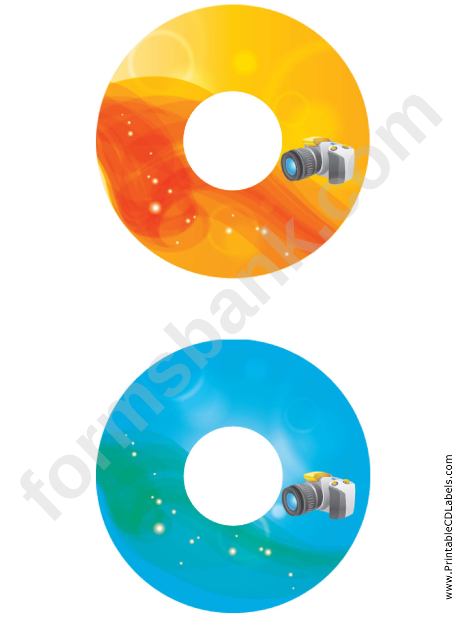 Orange Blue Slr Photography Cd-Dvd Labels