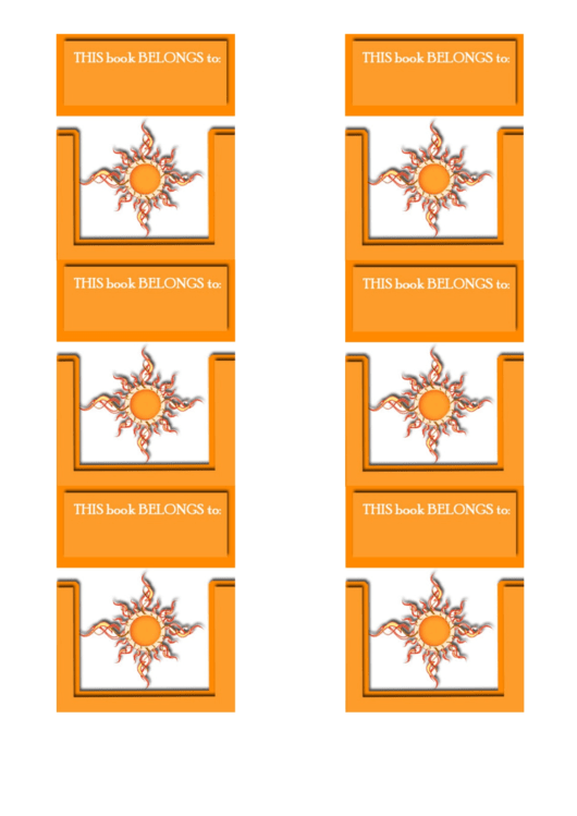 Sun Bookmark Template Printable pdf
