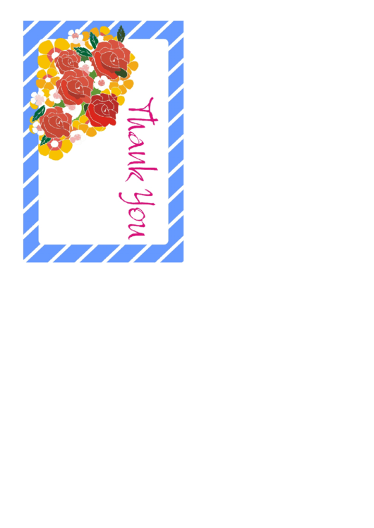 Roses Thank You Card Printable pdf
