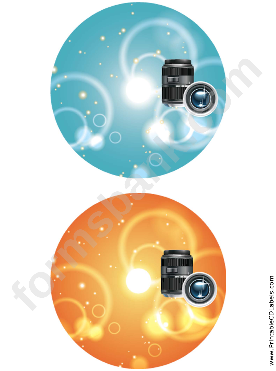 Blue Orange Lenses Photography Cd-Dvd Labels