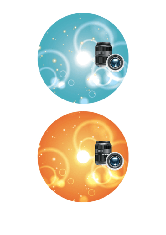 Blue Orange Lenses Photography Cd-Dvd Labels Printable pdf