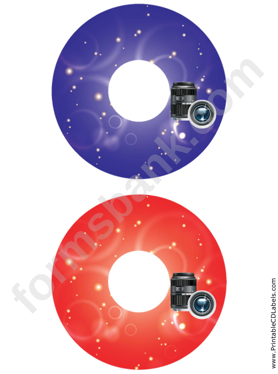 Blue Red Lenses Photography Cd-Dvd Labels