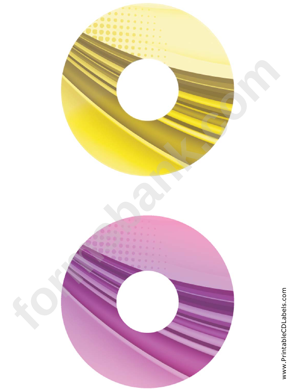 Yellow Purple Strong Software Cd-Dvd Labels