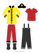 Fireman Clothes Kit For Paper Doll