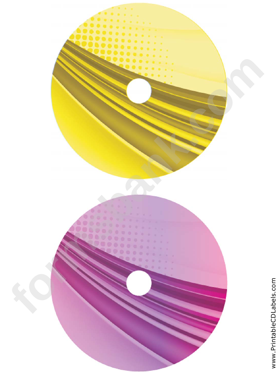 Yellow Purple Strong Software Cd-Dvd Labels
