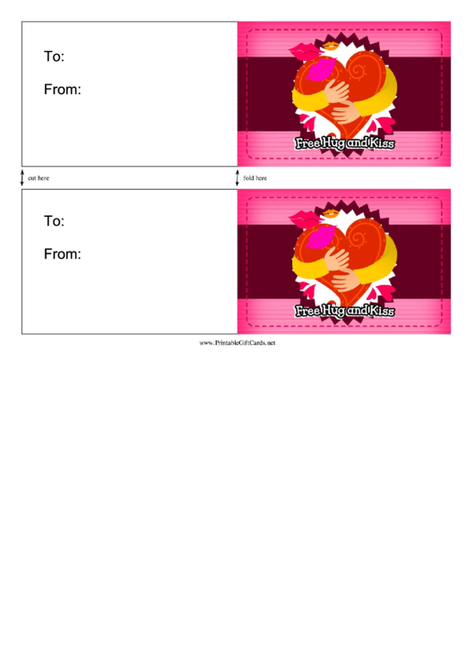 Free Hugs And Kisses Card Template Printable pdf