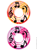 Red Pink Notes Music Cd-dvd Labels