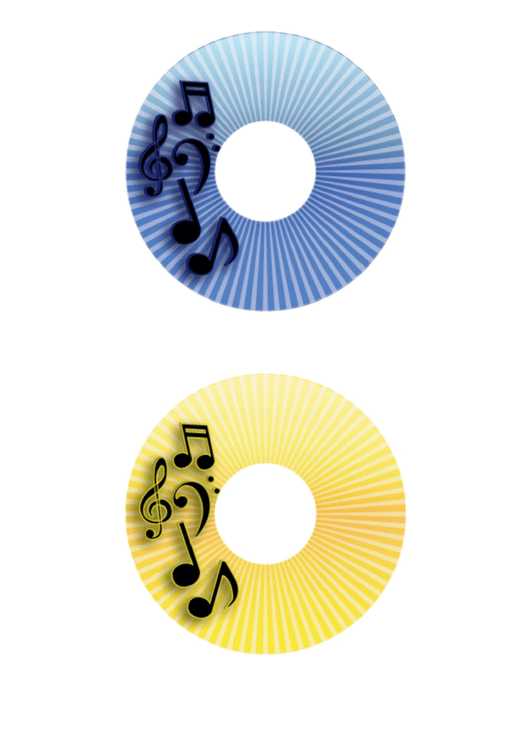 Blue Yellow Stripes Music Cd-Dvd Labels Printable pdf