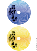 Blue Yellow Stripes Music Cd-dvd Labels