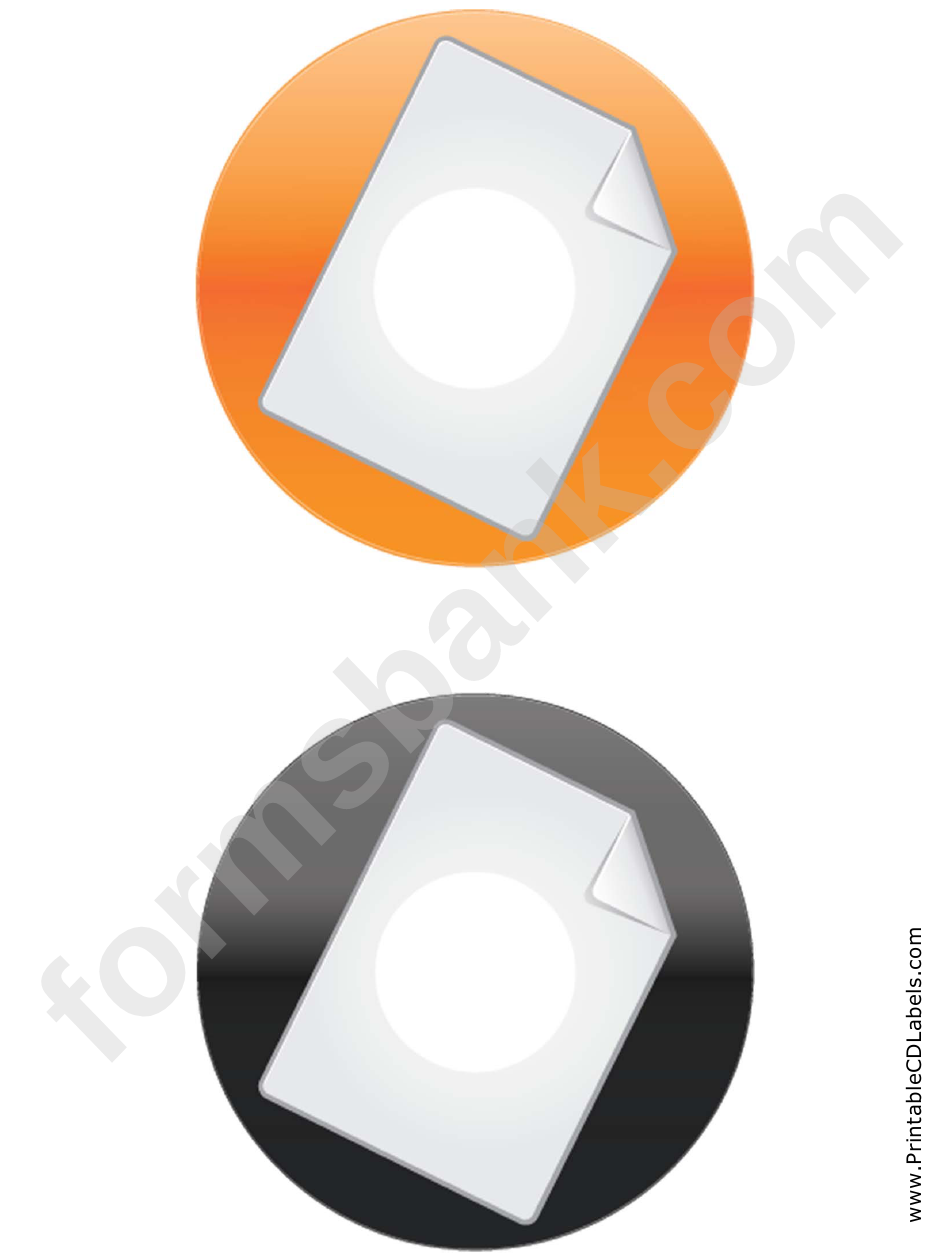 Orange Black Large Document Backups Cd-Dvd Labels