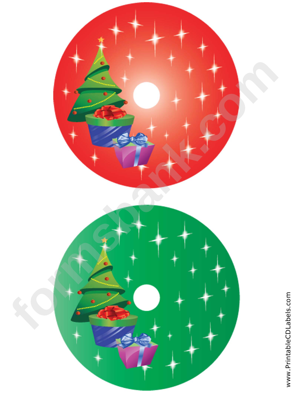 Christmas Tree Christmas Cd-Dvd Label Template