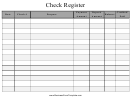 Check Register Template - Black And White