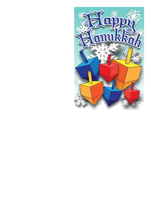 Hanukkah Dreidels Card Template Printable pdf