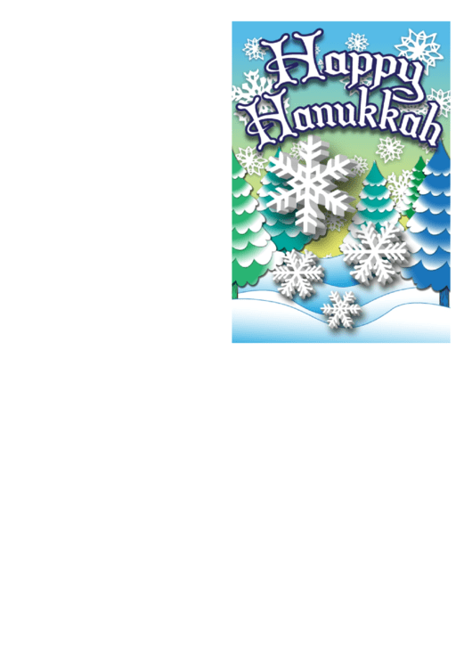 Hanukkah Snowflakes Card Template Printable pdf